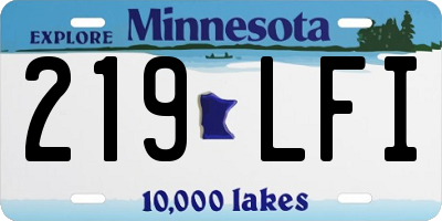MN license plate 219LFI