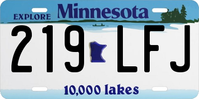 MN license plate 219LFJ
