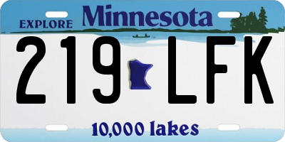 MN license plate 219LFK