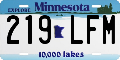MN license plate 219LFM