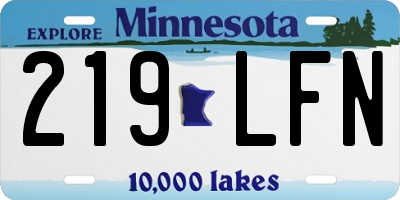 MN license plate 219LFN