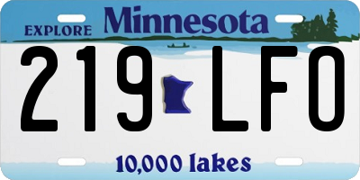 MN license plate 219LFO