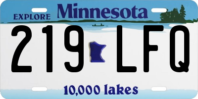 MN license plate 219LFQ