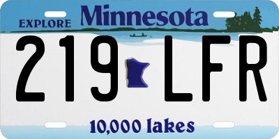 MN license plate 219LFR