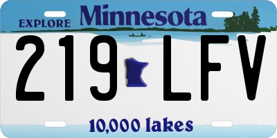 MN license plate 219LFV