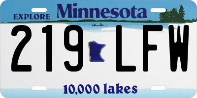 MN license plate 219LFW