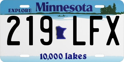MN license plate 219LFX