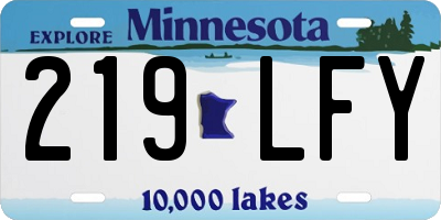 MN license plate 219LFY