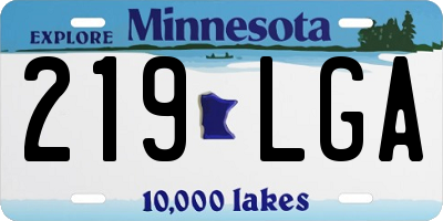 MN license plate 219LGA