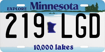 MN license plate 219LGD