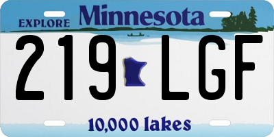 MN license plate 219LGF