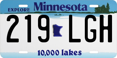 MN license plate 219LGH