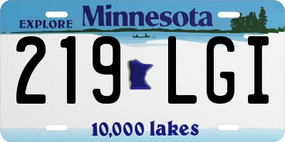 MN license plate 219LGI