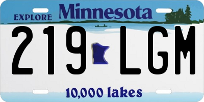 MN license plate 219LGM