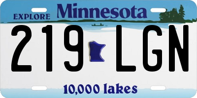 MN license plate 219LGN