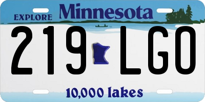 MN license plate 219LGO