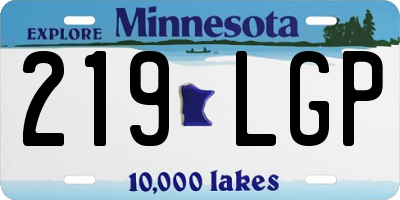 MN license plate 219LGP