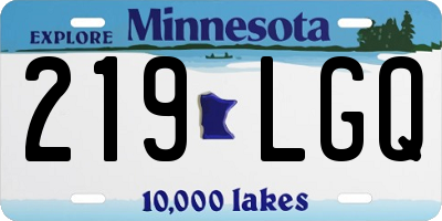 MN license plate 219LGQ