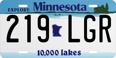 MN license plate 219LGR