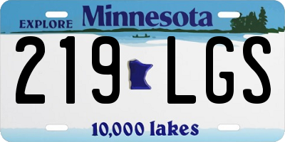 MN license plate 219LGS