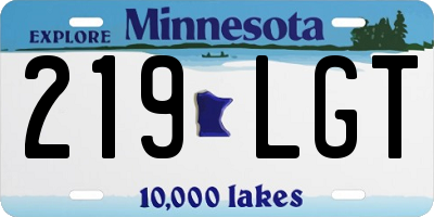 MN license plate 219LGT