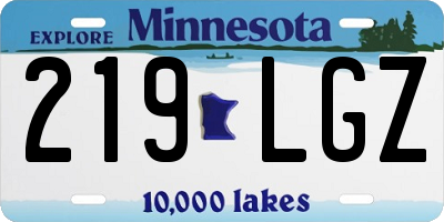 MN license plate 219LGZ