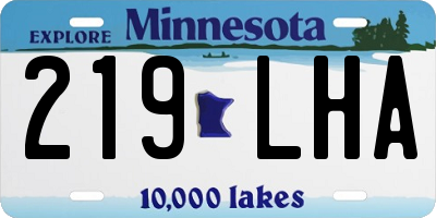 MN license plate 219LHA