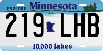 MN license plate 219LHB