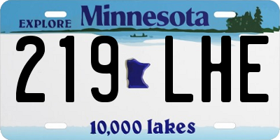 MN license plate 219LHE