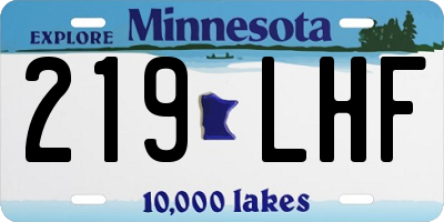 MN license plate 219LHF