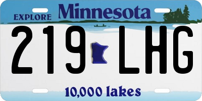 MN license plate 219LHG