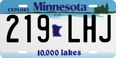 MN license plate 219LHJ