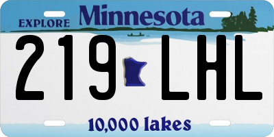 MN license plate 219LHL