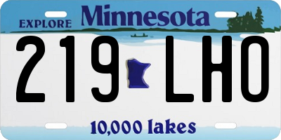 MN license plate 219LHO