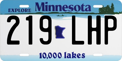 MN license plate 219LHP