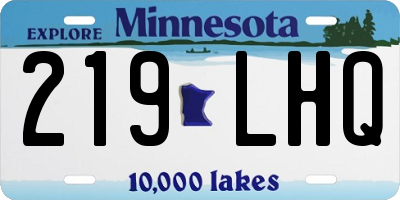 MN license plate 219LHQ