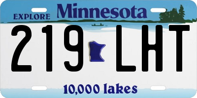 MN license plate 219LHT