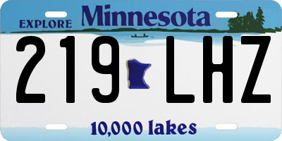 MN license plate 219LHZ