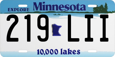 MN license plate 219LII