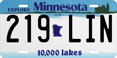 MN license plate 219LIN