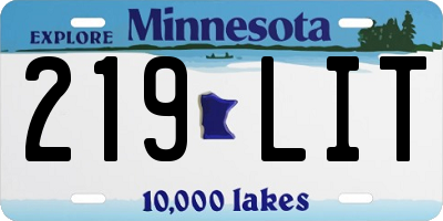 MN license plate 219LIT
