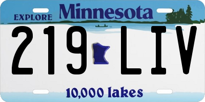 MN license plate 219LIV