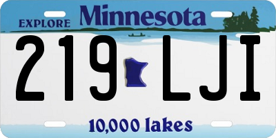 MN license plate 219LJI