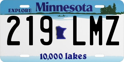 MN license plate 219LMZ