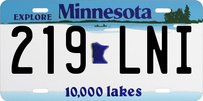 MN license plate 219LNI