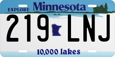 MN license plate 219LNJ
