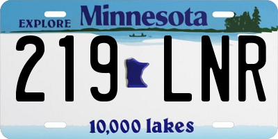 MN license plate 219LNR