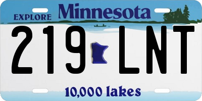 MN license plate 219LNT