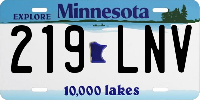 MN license plate 219LNV