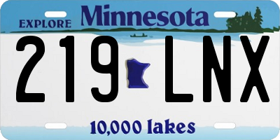 MN license plate 219LNX
